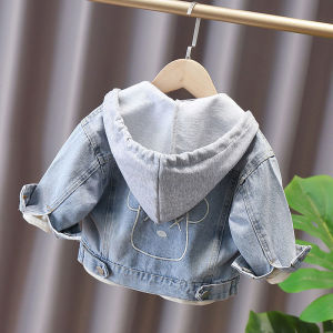 Áo Khoác Denim Trẻ Em Có Mũ Trùm Đầu Thời Trang Mùa Xuân Thu Cho Bé Gái Áo Khoác Cotton Đa Năng Phong Cách Hàn Quốc Áo Khoác Trẻ Em