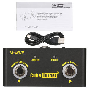 M-VAVE | M-VAVE Cube Turner Plus Wireless Page Turner Sheet Turner Rechargeable Supports Looper Compatible with Android iOS Metal Shell