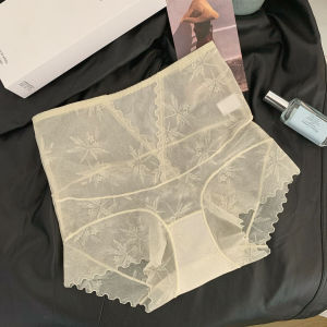 Quần Lót Ren Gợi Cảm Cạp Cao Bằng Lụa Tơ Tằm Cho Nữ Quần Lót Chống Lão Hóa Không Đường May Màu Trắng Pure Desire