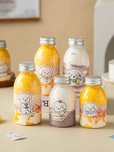 Food Grade Transparent Plastic Milk Tea Bottle Sealed Container Home Use Kitchen Storage Jar Juice Preservation Canister