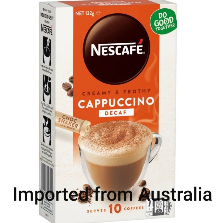 Nescafe Cappuccino Decaf Coffee Sachets 10pack (made In Australia 