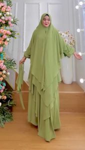 Set Dress/One Set Gamis Syari Jubah Kode LISANI Bahan Ceruty Babydoll Premium By Ory AjeZas Collect