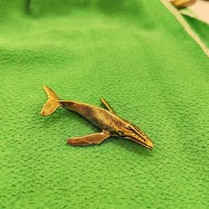 WHPHous | Brass Dolphin Decorative Figurine Vintage Handcrafted Rustic Finish Small Statue for Aquarium Nautical Themed Space Decor