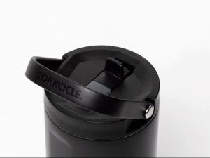Corkcicle Go Cup XL Triple Insulated Travel Mug with Spill-Resistant Lid & Straw 30oz (887ml) Black Wood White