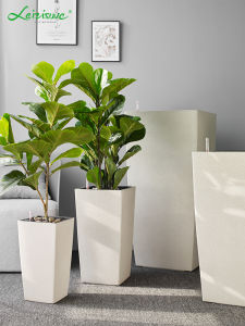 Bean Bag Self-Absorbent Resin Flowerpot Rectangular Knee High Living Room Large Flower Pot For Home Accessible Luxury Fancy Large with Wheels