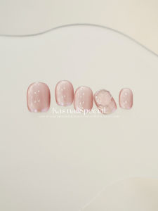 Handmade Kas Nail Art French Gradient Pink Gentle Nude Diamond Quality Summer 2025 New Wearable Nail Tips Pink Color Series