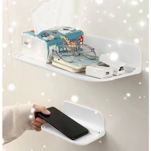 ชั้นวางของผนัง การเก็บบนผนัง ติดผนัง ชั้นวางของพลาสติก ห้องครัว ห้องน้ํา พับแผ่น อุปกรณ์ติดผนัง ไม่ต้องเจาะรู แบบพับได้