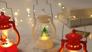 Classic Elegance: Retro Small Oil Lamp Christmas Ornament Santa Claus Snowman Christmas tree Lantern Hand Lamp Christmas Gift Decoration Ornament Retro Small Oil Lamp