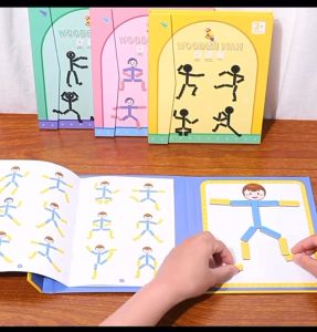 YiGo (Wooden Man) Puzzle Toy Action Imitation Game Kids Eye Hand Educational Toys 百变磁吸火柴人 儿童益智玩具 百变火柴人  幼儿园手工玩具 幼儿园手工材料