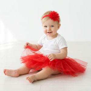 New Childrens Chiffon Flower Baby Outfit Baby Photography Tulle Dress Puffy Skirt Childrens Tutu Dress with Headband Set