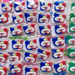 Handcrafted Fun Jester Hat Hair Clip: Cute Crocheted Edge & Color Block Fashionable Side Clip