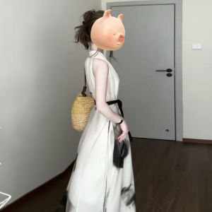 CHANGTONG | Elegant and Stylish Neck-hanging Dress Long Vest Dress