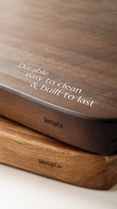 JazzUpCo | Cutting Board | Acacia Wood | Non-toxic & Naturally Antimicrobial