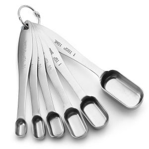 6 ชิ้นสแตนเลสเกรดอาหารช้อนวัดชุดการวัดที่แม่นยําสําหรับน้ําตาลกาแฟเครื่องเทศเบเกอรี่เครื่องมือห้องครัวอุปกรณ์เสริม