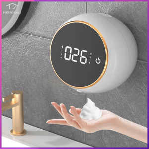 HKStorage Liquid Foam Soap Dispensers Temperature Display Round Wall-mounted Hand Washing Sterilize Waterproof Automatic Soap Dispenser