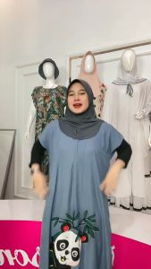 NEW Daster Santai Motif Kekinian Sablon Bahan Rayon Halus LD120cm Busui Resleting Depan