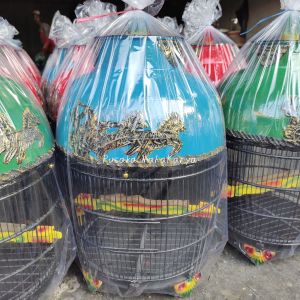 SANGKAR/KANDANG BURUNG PERKUTUT MOTIF KENCANA PIBER FULLSET TERMURAH  ASLI CIANJUR