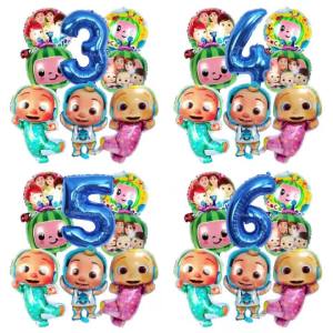 8 Chiếc Cocomelon Bộ Bóng Bay Cho Trẻ Em Sinh Nhật Trang Trí Màu Xanh Hồng Số Bóng 1-9 Trẻ Em Sự Kiện Tiếp Liệu Quà Tặng