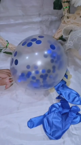 Balon Ulang tahun Tahun Isi Confeti Latex Bening Transparan isi Aluminum Foil Gold silver Rosegold