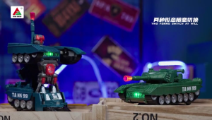 Mainan Mobil Tank 2in1 Transform ke Robot Bisa Keluar Uap Asap Berjalan ada Sjuara & Lampu Bump n Go
