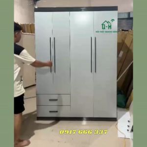 TỦ QUẦN ÁO NHỰA ECOPLAST 4 CÁNH XÁM ĐẲNG CẤP SIÊU ĐẸP