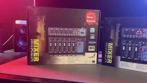 4 Channel Audio Mixer 48V Phantom Power Supply DJ Audio Mixer Recording Original System with 7 Channel Bluetooth Usb Mixer Interface MP3 Playback KTV Outdoor Performance Party