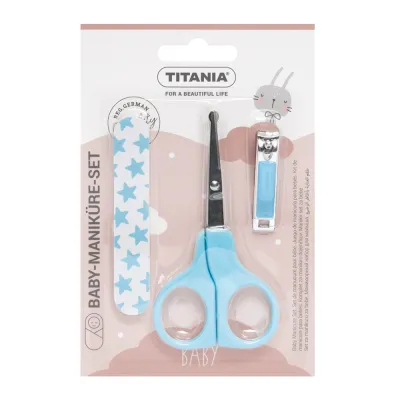 [NEW] Titania Baby Manicure Set Baby Scissors Baby Nail Clipper Sand Nail File (1 set only)