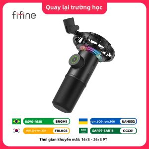 Micro USB Chơi Game FIFINE K658 Có Đèn RGB Và Núm Điều Chỉnh Âm Lượng/chế Độ Khuếch Đại Cảm Ứng Nhẹ Cho PC/máy Tính Bảng - Micro Phòng Thu Tại Nhà Động Lực Học