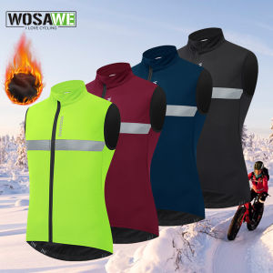 WOSAWE | WOSAWE Men Cycling Vest Windproof Warm Fleece Vest MTB Bike Gilet Bicycle Clothing Cycling Jacket Winter Autumn Sleeveless Coat