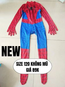 (SẴN NEW SIZE 100 & 120) Bộ đồ liền thân Jumpsuit cosplay người nhện Spider Man xanh / đen