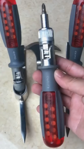 Tua vít vạn năng trợ lực xoay 180 độ bộ 10 đầu vít từ tính chống gỉ sét