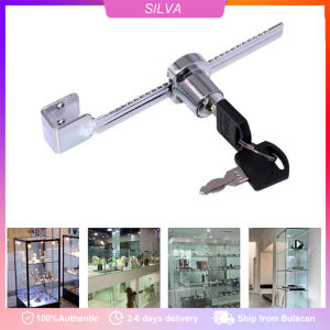 Display Cabinet Sliding Glass Door Lock Showcase with 2 Keys Easy Installation for Glass Cabinets