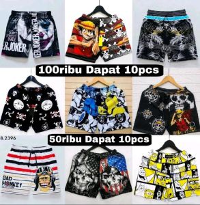 (BISA COD) 100RIBU DAPAT 5 PCS Celana pendek distro pria dan wanita bahan premium kekinian