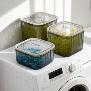 1pc Acrylic Transparent Black Elastic Lid Laundry Gel Bead Bathroom Jar Bathroom Organizer Storage Jar Multifunctional Storage