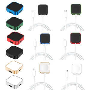 VODOOL 2 in 1 Wireless Magnetic Charger Watch Accessories 8 Pin Type-C Magnetic Charger Dock Replacement with Carabiner for Apple Watch Ultra 49mm/8 7 6