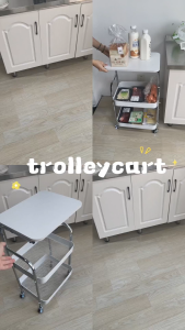 ISSI DIARY Movable Steel Trolley Cart with Wheels Multipurpose Storage Rack and Study Table