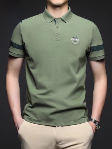 ROMON | Lormen Summer Thin Breathable Embroidered Casual Polo Shirt Mens Short Sleeve T-Shirt Business Leisure Youth Loose Fit Cotton Polyester