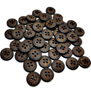 100PCS/Pack 13mm Retro 2/4 Hole Floral Pattern DIY Wood Button For Clothing Scarf Sewing Accessories Wooden Crafts CJCYNK398