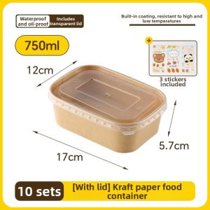 TAFUMAN | Outdoor Camping Use Disposable Kraft Paper Food Containers