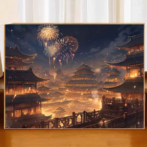 Full Diamond Handmade Embroidery Landscape Diamond Painting Luxury Feel Living Room Decor Cross Stitch Kit with Frame