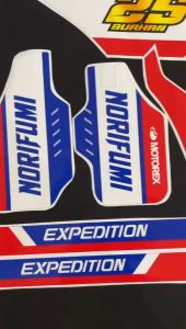 Decal sticker motor Honda CRF 150L Motif Biru putih list merah Simpel D-I2-029 i2-1139