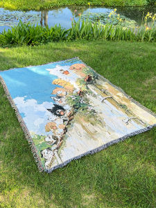 Modern Simplicity Long Rectangle Wall Hanging Cloth Tea Room Small Courtyard Atmosphere Sense Tassel Design Rug Mat