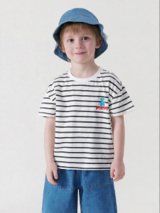 Marc&Janie | Robot Stripe Short Sleeve Cotton T-Shirt