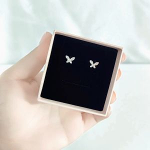 SO SEOUL Caria Butterfly Aurore Boreale Austrian Crystal Dainty Pierced Stud Earrings