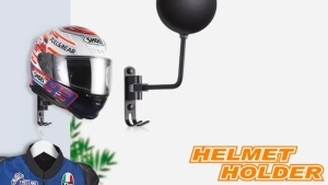 Motorcycle Helmet Rack Wall Mount Stain Steel Helmet Holder 180 Rotation Hanger with Double Hook Bike Helmet Holder Dropshipping
