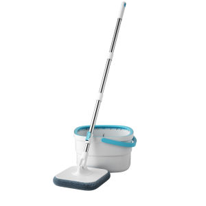 ไม้ม็อบถูพื้น แบบสี่เหลี่ยม Spin Mop ไม้ถูพื้น ถังถูพื้นพร้อมถังปั่น ชุดไม้ถูพื้น ไม้ม็อบถังปั่น หมุนได้ 360 องศา ชุดถังปั่นไม้ม็อบ