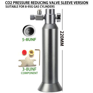 Aquarium DIY CO2 regulator Quick plug solenoid valve Bubble meter Metal sleeve base Fish tank CO2 pressure reducing valve set