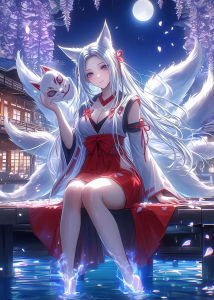 Kayou | DIY Diamond Painting Kit Anime Cute Fox Girl Series Mosaic Rhinestone Wall Decor Home Gift Set for Adults
