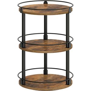 Kitchen Solid Wood Susan Storage Rack 3 Tier Steel Round Organizer Desktop Spice Bottle Jar for Oils Seasoning Bottles Cosmetics