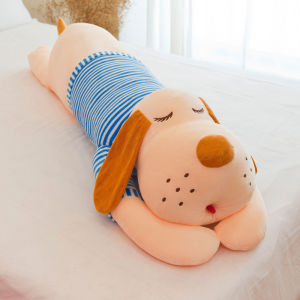 QIAOSHANG | Puppy Soft Plush Stuffed Toy Dog Pillow Sleeping Long Pillow Doll Birthday Gift for Girls